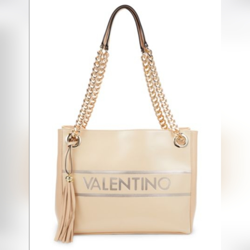 โค๏ธ Authentic Valentino Leather Cream Shoulder Bag - Picture 1 of 9